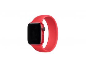 Ремешок силиконовый для Apple Watch 42-44 мм "Монобраслет" цвет красный размер M4  (143 мм)