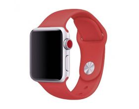 Ремешок силиконовый для Apple Watch 42-44 мм "Монобраслет" цвет красный размер M5  (150 мм)