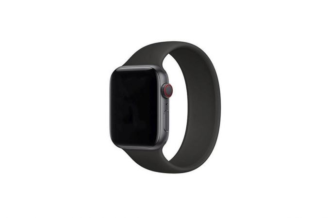 Ремешок силиконовый для Apple Watch 42-44 мм "Монобраслет" цвет черный размер L7  (163 мм)