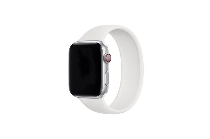 Ремешок силиконовый для Apple Watch 42-44 мм "Монобраслет" цвет белый размер L7  (163 мм)