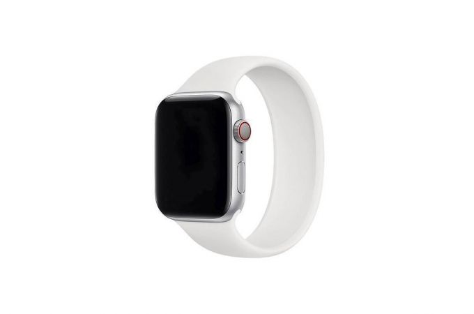 Ремешок силиконовый для Apple Watch 42-44 мм "Монобраслет" цвет белый размер L7  (163 мм)