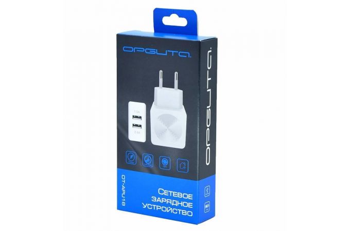Сетевое зарядное устройство USB Орбита OT-APU18 5В, 2400mA (белый)
