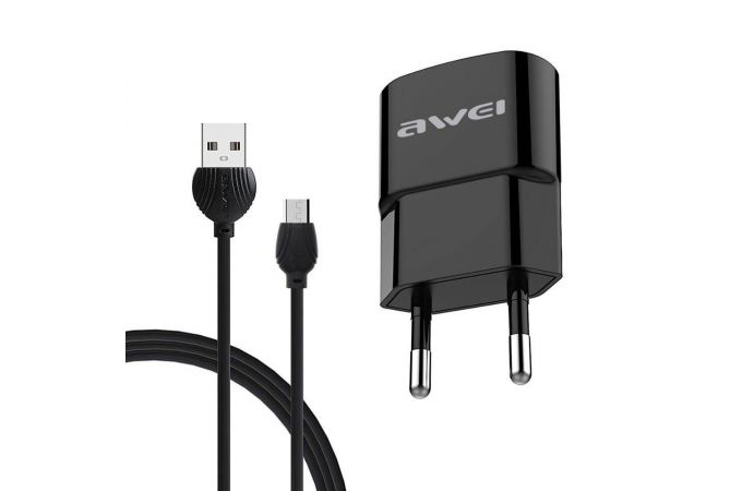 Сетевое зарядное устройство USB + кабель MicroUSB AWEI C-831 (белый)