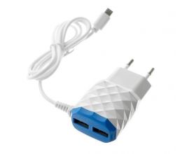 Сетевое зарядное устройство USB + кабель MicroUSB Орбита OT-APU20 5B, 2100mA (белый)