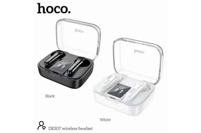 Наушники вакуумные беспроводные HOCO DES07 TWS wireless headset Bluetooth (белый)