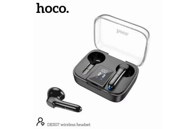 Наушники вакуумные беспроводные HOCO DES07 TWS wireless headset Bluetooth (белый)
