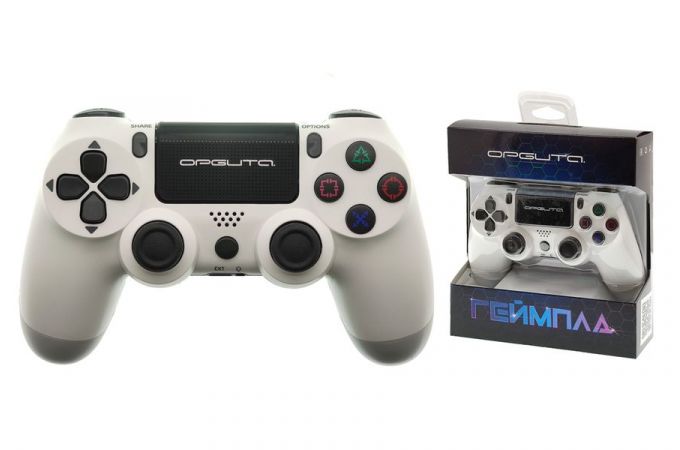 Геймпад беспроводной для Sony PlayStation 4 Орбита OT-PCG12 Белый (Bluetooth)