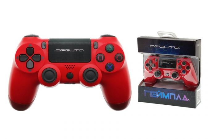 Геймпад беспроводной для Sony PlayStation 4 Орбита OT-PCG12 Красный (Bluetooth)