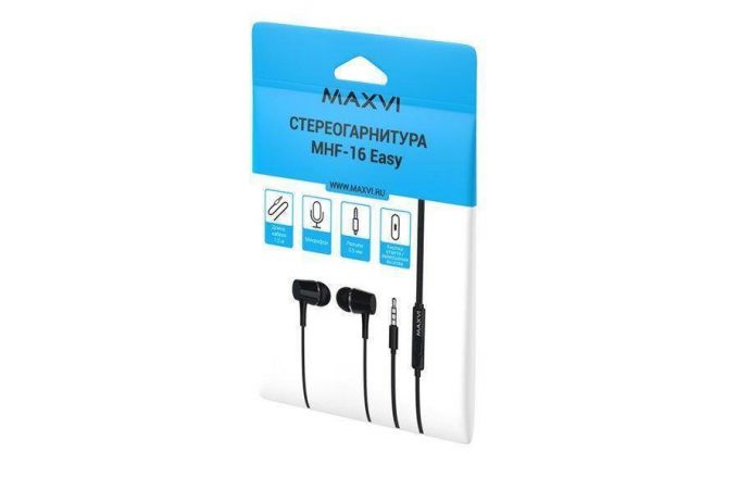 Наушники вакуумные проводные Maxvi MHF-16 (черный)