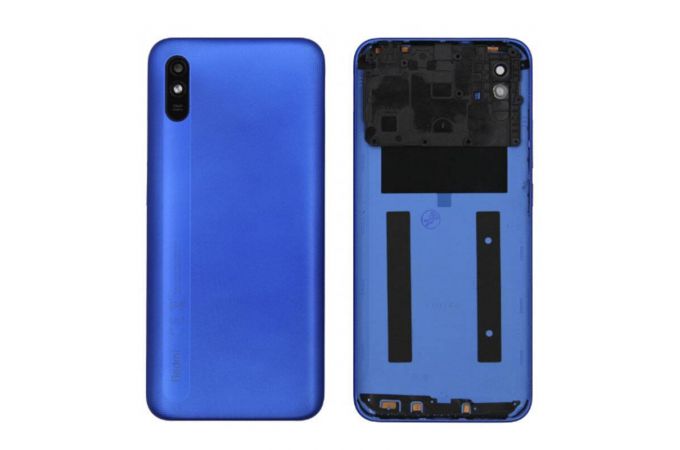 Задняя крышка для Xiaomi Redmi 9A (синий) + стекло камеры в рамке HQ