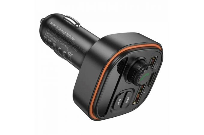 FM-Модулятор BOROFONE BC59 Heroic BT v.5.4, 2 x USB-A, Type-C 3A (Черный)