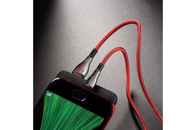 Кабель USB - MicroUSB BOROFONE BU23 2,4A (красный) 1,2м (в оплетке)