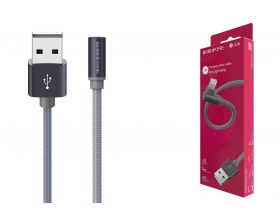 Кабель USB - Lightning BOROFONE BX26, 2,4A (серый) 1м (в оплетке, угловой)