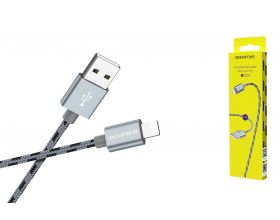 Кабель USB - Lightning BOROFONE BX24, 2,4A (серый) 1м (в оплетке)