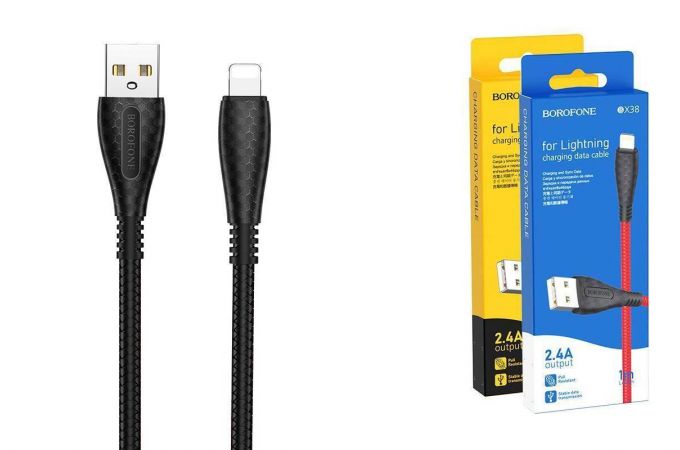 Кабель USB - Lightning BOROFONE BX38, 2,4A (черный) 1м