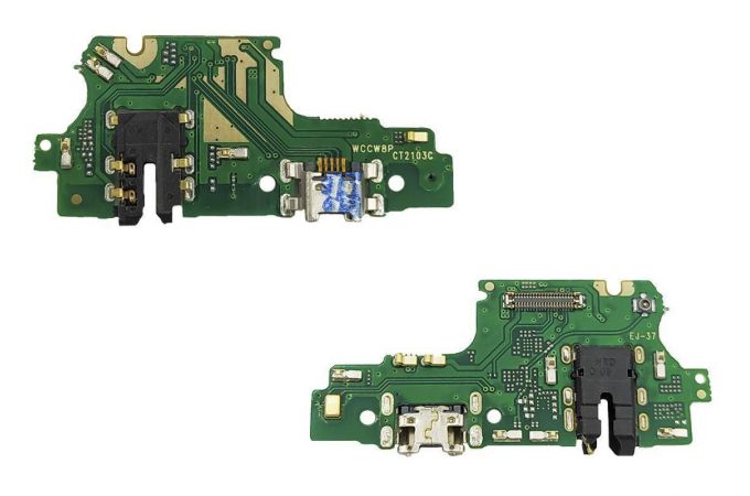 Шлейф для Huawei Y9 2018 с разъемом зарядки + разъем гарнитуры (плата)