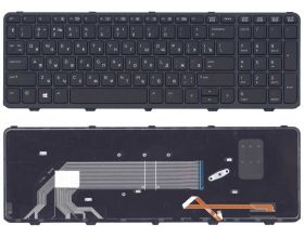 Клавиатура для ноутбука HP 450 G2 черная с рамкой с подсветкой