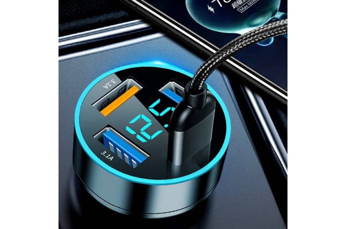 Автомобильное зарядное устройство TDS TS-CAU71 ЗУ авто 4*USB (QC3.0,USB 2400mA)