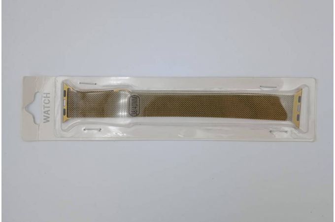 Металлический магнитный браслет  "Миланское плетение" для Apple Watch 38-40 мм цвет темно золотистый (УЦЕНКА! МЯТАЯ УПАКОВКА)