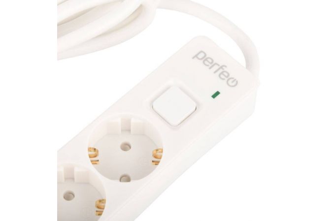 Сетевой фильтр Perfeo "REAL STREAM, 1,8м, 5 розеток, 16А, 3500 Вт, тройная защита, белый.