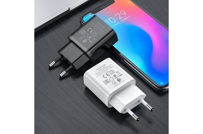 Сетевое зарядное устройство USB + кабель MicroUSB BOROFONE BA52A Gamble 2100mAh (белый)