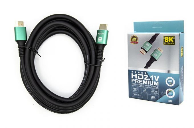 Кабель HDMI (папа - папа) 3 м (V2.1) 8K