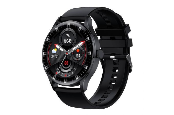 Смарт часы XO J3 Sunday Round Sports Talking 75+120MM*21.8MM (Чёрные)