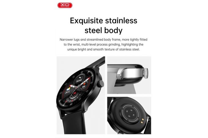 Смарт часы XO J3 Sunday Round Sports Talking 75+120MM*21.8MM (Чёрные)