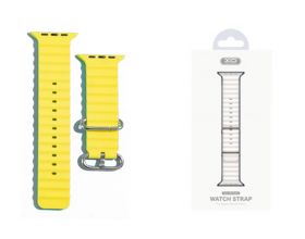 Ремешок силиконовый XO BT02A Marine Silicone Band Watch 38/40/41mm Universal Watch Band Yellow