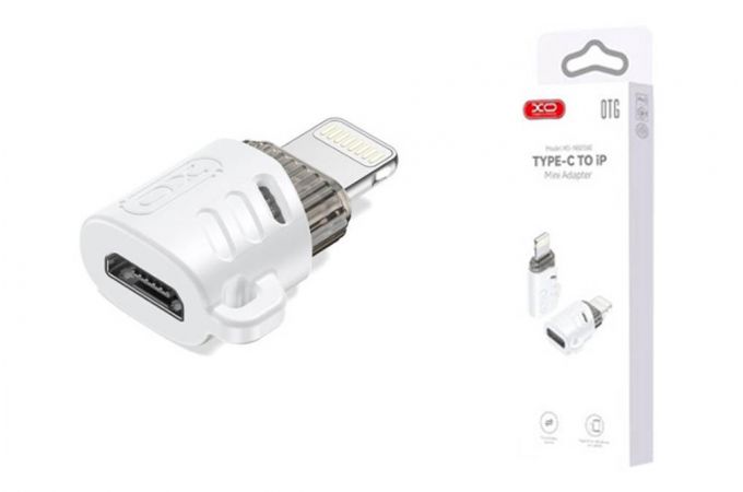 Переходник OTG XO NB256F micro Female to Apple OTG Adapter (with Lanyard) White