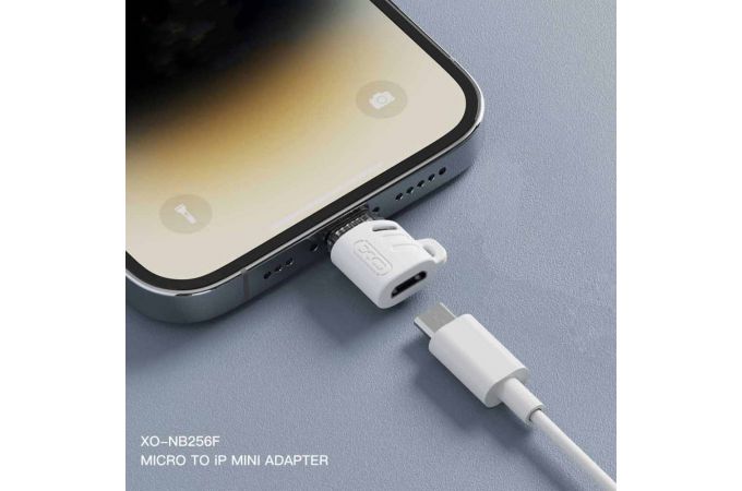 Переходник OTG XO NB256F micro Female to Apple OTG Adapter (with Lanyard) White