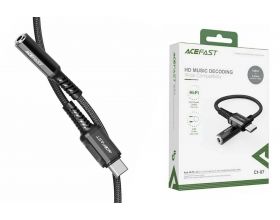 Переходник ACEFAST C1-07 USB-C to DC3.5 aluminum alloy headphones adapter cable (Черный)
