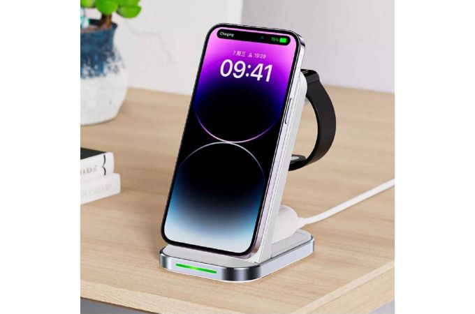 Беспроводное зарядное устройство ACEFAST E15 desktop 3-in-1 wireless charging stand (Белый)