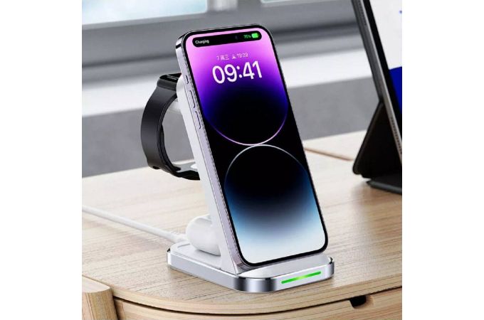 Беспроводное зарядное устройство ACEFAST E15 desktop 3-in-1 wireless charging stand (Белый)