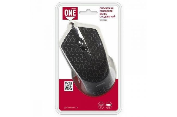 Мышь проводная Smartbuy ONE 334 с подсветкой (SBM-334-W) (белый)