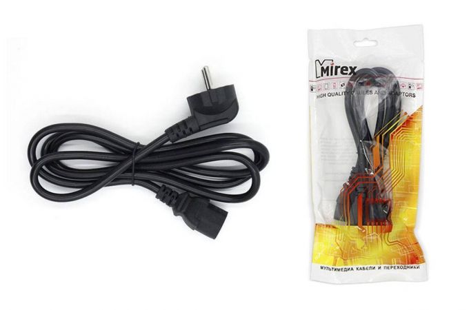 Кабель питания сетевой Mirex для системного блока 220V с заземлением  1,5м (13700-ST220B15)