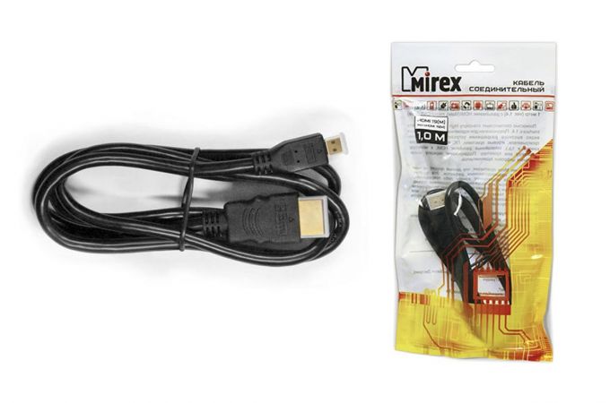 Кабель HDMI Micro-HDMI 1м Mirex (версия 1.4) (13700-MICRHD10)