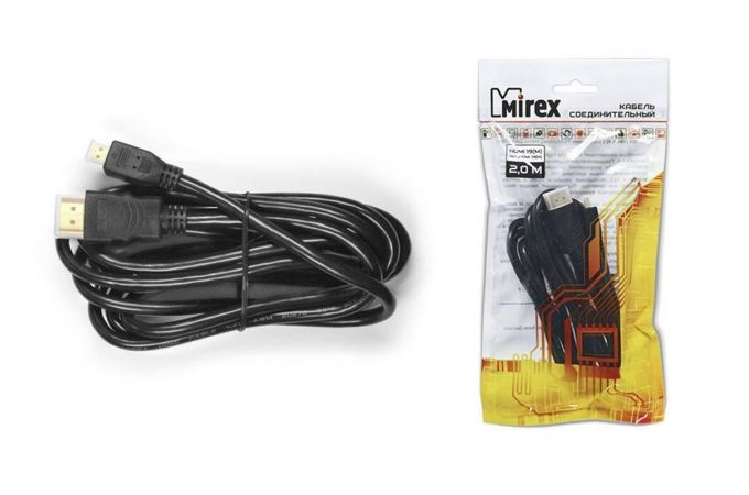 Кабель HDMI Micro-HDMI 2м Mirex (версия 1.4) (13700-MICRHD20)