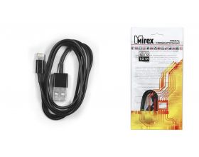 Кабель USB - Lightning Mirex (13700-AM8PM10B) (чёрный) 1м