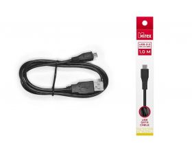 Кабель USB - MicroUSB Mirex, коробочная версия (13700-UMCR10BK) (черный) 1м