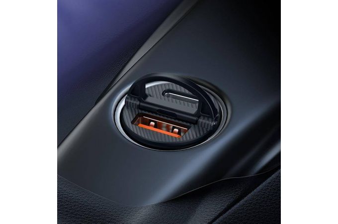 Автомобильное зарядное устройство АЗУ USB + USB-C HOCO NZ2 Link QC3.0 + PD30W (черный)