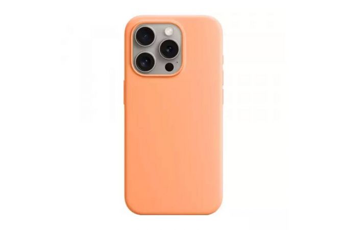 Чехол для iPhone 15 Pro (6,1) Silicone Case Soft Touch MagSafe Orange Sorbet (оранжевый)