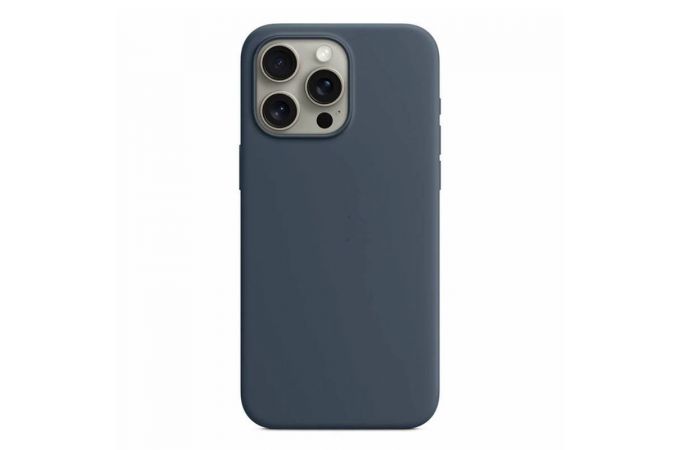 Чехол для iPhone 15 Pro (6,1) Silicone Case Soft Touch MagSafe Storm Blue (штормовой синий)
