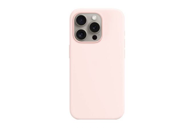 Чехол для iPhone 15 Pro Max (6,7) Silicone Case Soft Touch MagSafe Light Pink ( светло розовый)