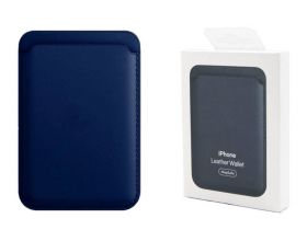 Кармашек визитница на телефона магнитный для MagSafe App wallet с анимацией в цвет (or.) (синий индиго) Indigo blue