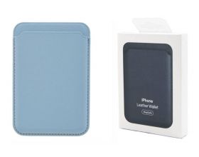 Кармашек визитница на телефона магнитный для MagSafe App wallet с анимацией в цвет (or.) (небесно синий) Sky blue