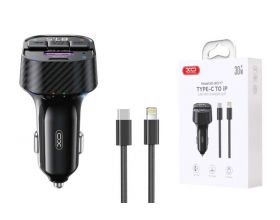 FM-Модулятор XO BCC17 плюс зарядка Smart Bluetooth MP3 A+C Dual Port PD30W Car Charger with Apple Suite (NB-Q273) Black