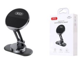 Держатель автомобильный для телефона XO C150 Magnetic 360° rotating with metal base (with one large and one small round iron piece) Black