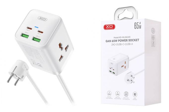 Сетевое зарядное устройство XO WL24(EU) 65W Fast Charging Desktop Charger Array Plug White