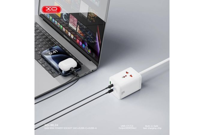 Сетевое зарядное устройство XO WL24(EU) 65W Fast Charging Desktop Charger Array Plug White